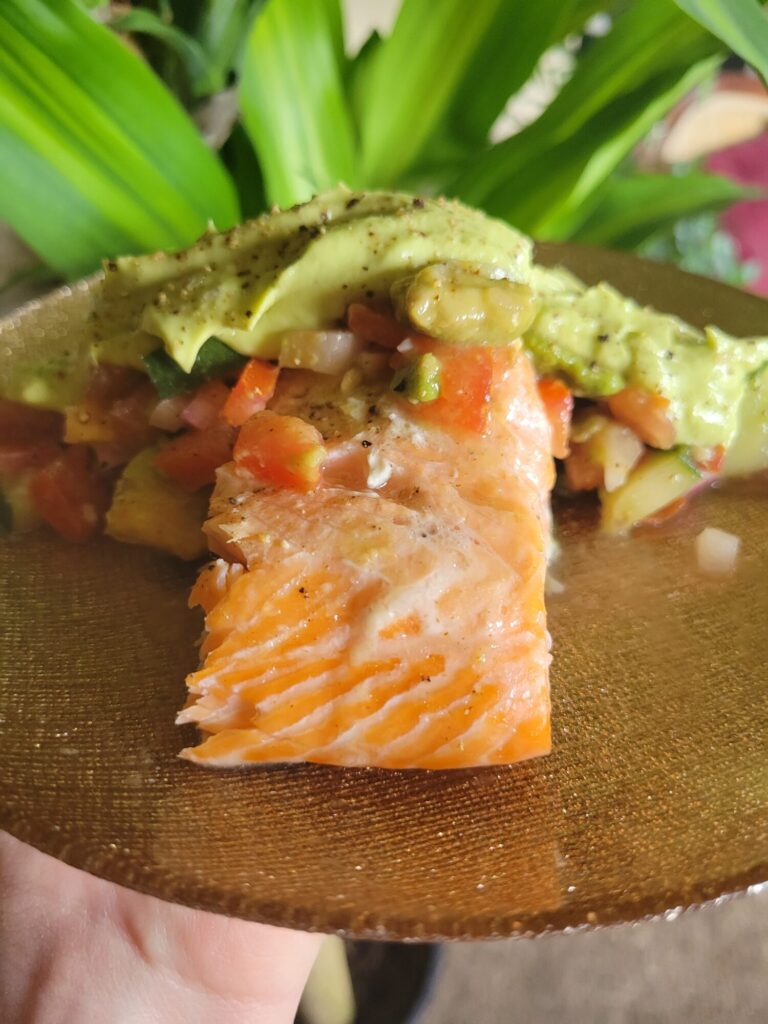 Salad w/ Salmon & Avocado Dip