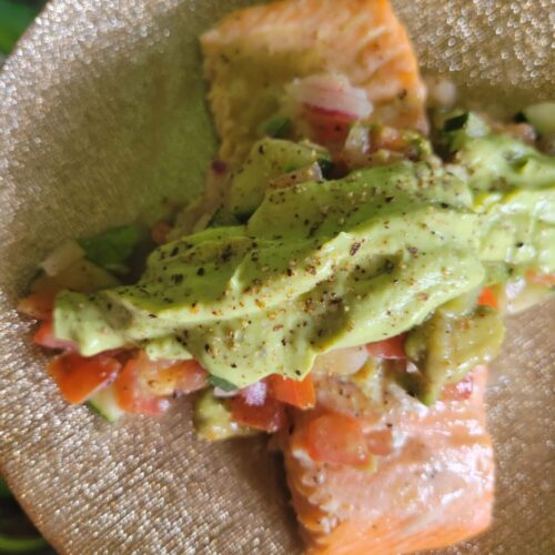 Salad w/ Salmon & Avocado Dip