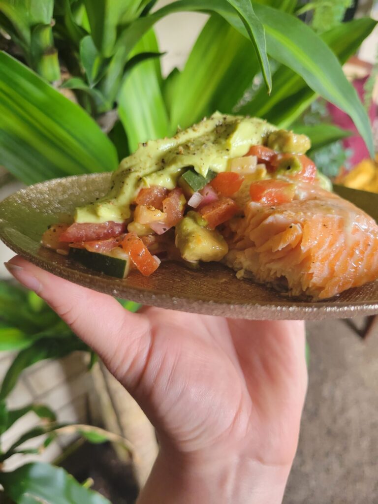 Salad w/ Salmon & Avocado Dip