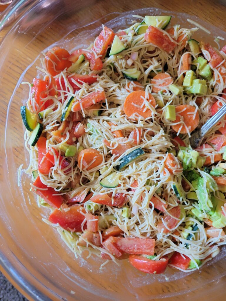 Vermicelli Salad w/ Avocado, Cucumber, & Tomato