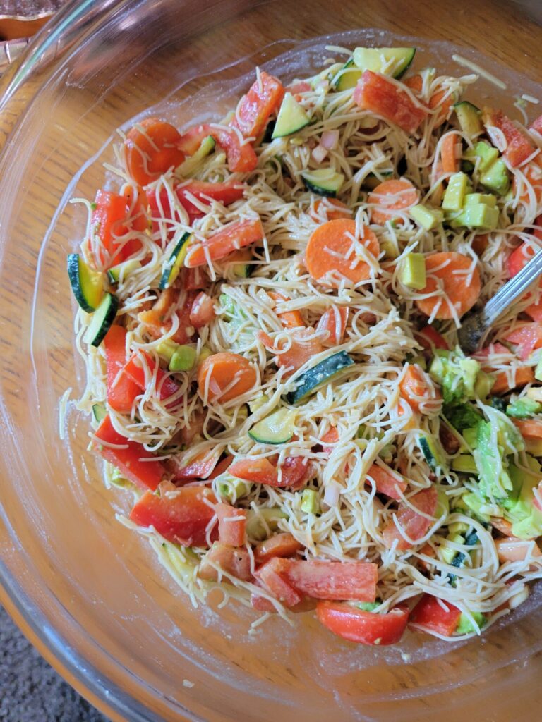 Vermicelli Salad w/ Avocado, Cucumber, & Tomato