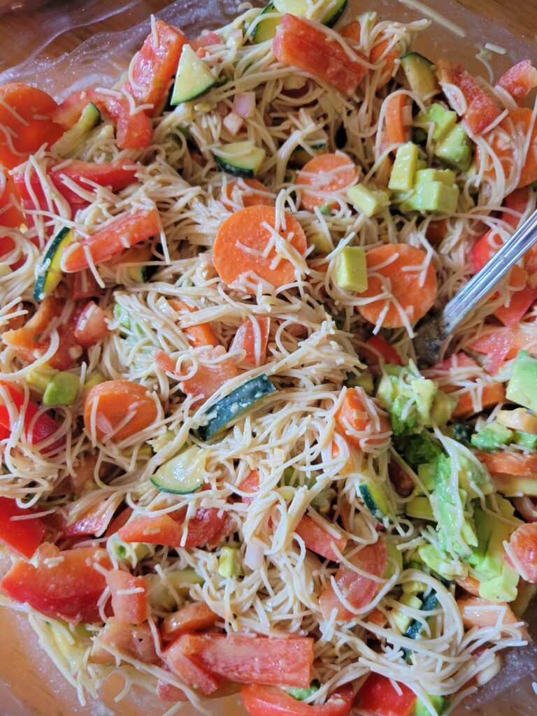 Vermicelli Salad w/ Avocado, Cucumber, & Tomato