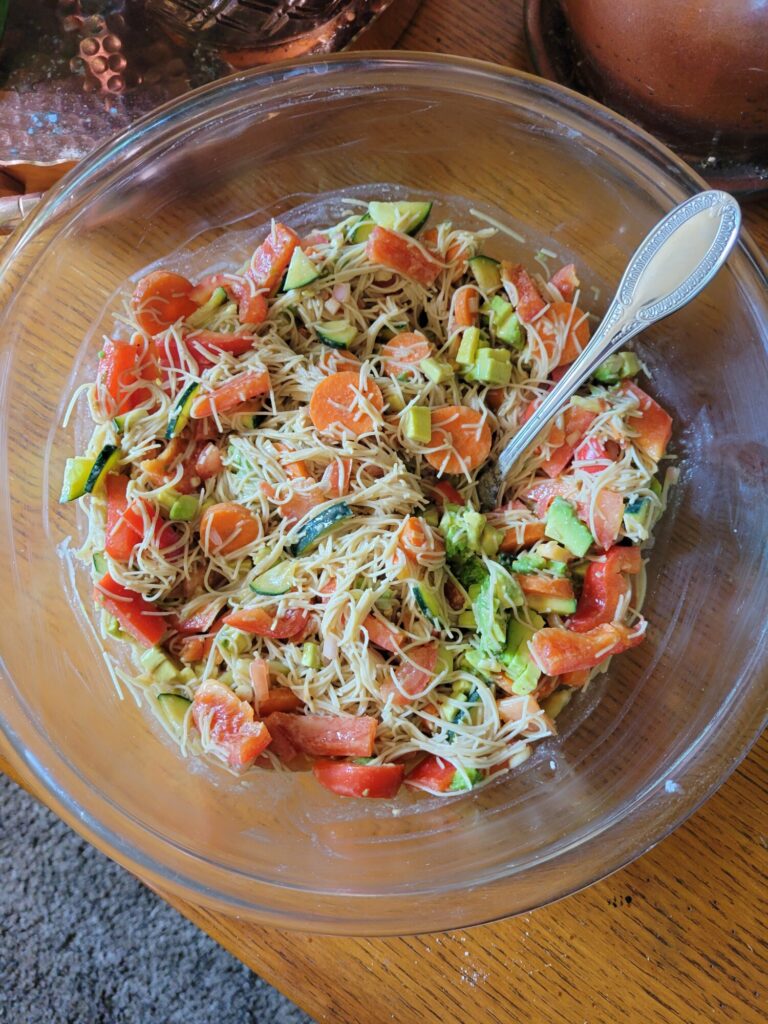Vermicelli Salad w/ Avocado, Cucumber, & Tomato