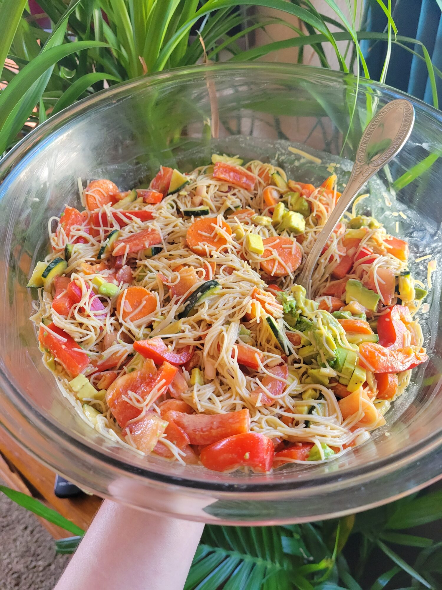 Vermicelli Salad w/ Avocado, Cucumber, & Tomato