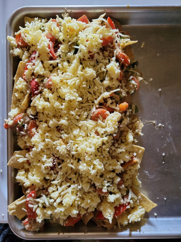 Nachos w/ Vermicelli, Lettuce, & Avocado Dip