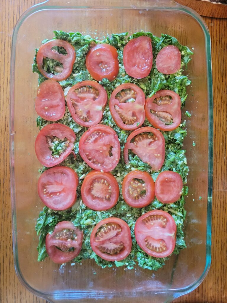 Spinach Pie w/ Tomatoes