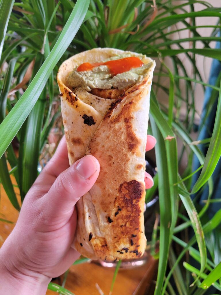 Burrito w/ Vermicelli Salad, Tofu, & Avocado Dip