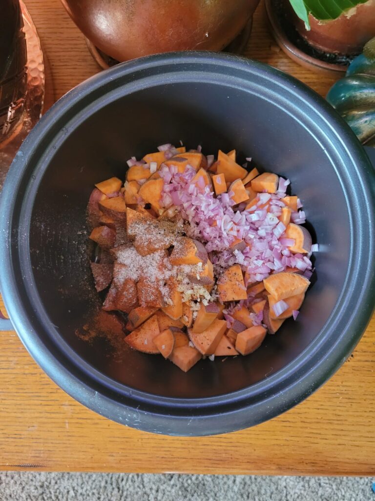 Quinoa w/ Sweet Potatoes, Shallots, & Walnuts