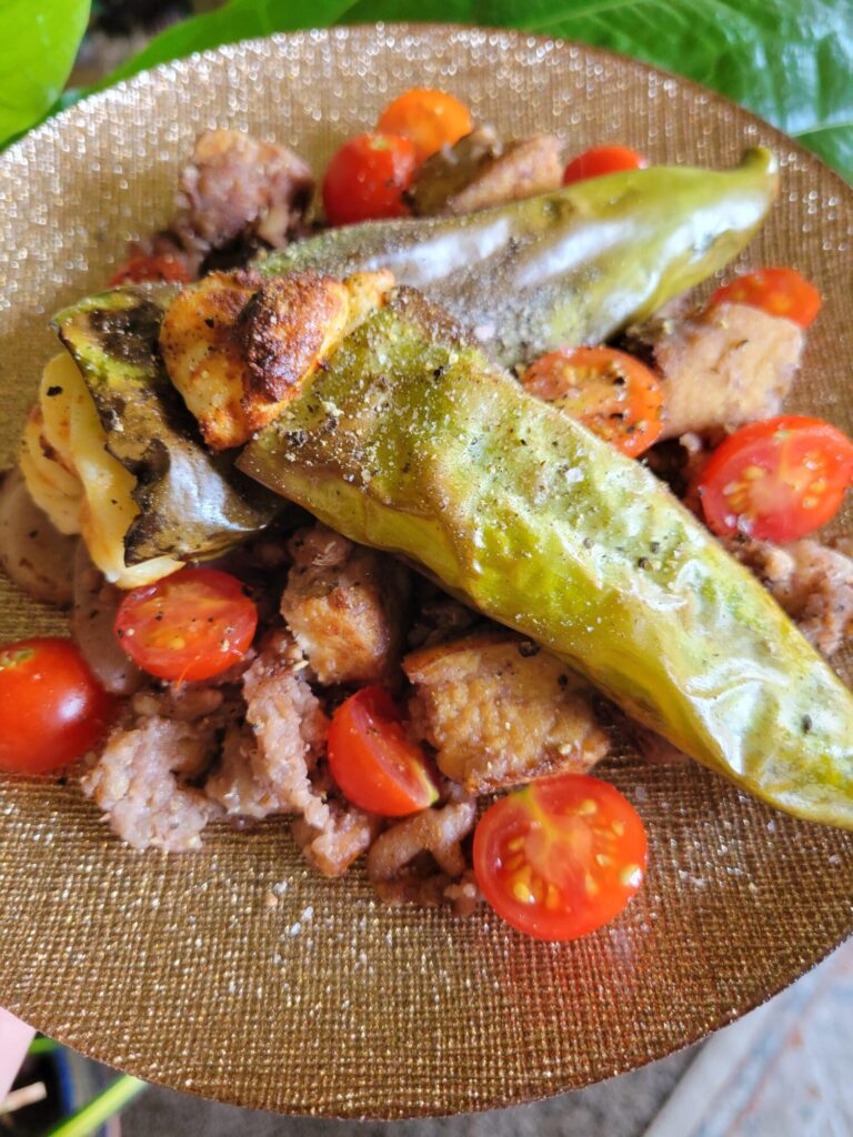 Salad w/ Quinoa & Queso Fresco Stuffed Peppers