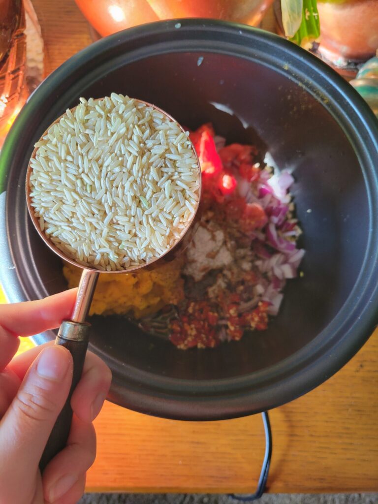 Brown Rice w/ Ambercup Squash & Red Chilis