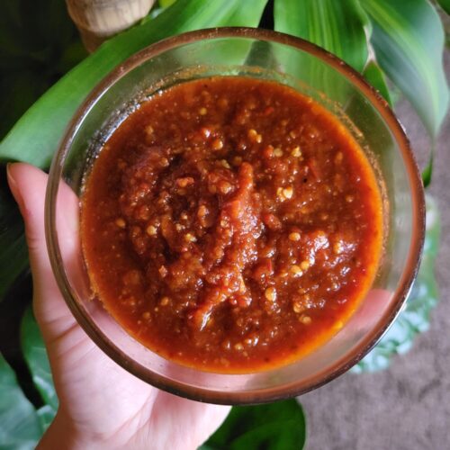 Enchilada Sauce w/ Thai Chilis & Cherry Tomatoes