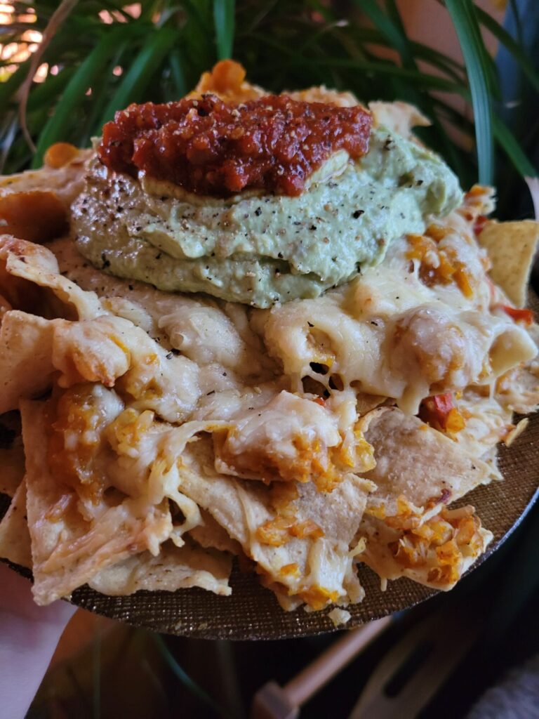 Nachos w/ Calabaza Squash Rice & Avocado