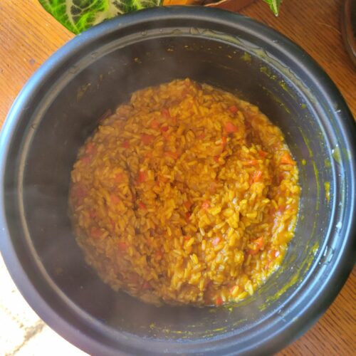 Brown Rice w/ Calabaza Squash & Anaheim Peppers