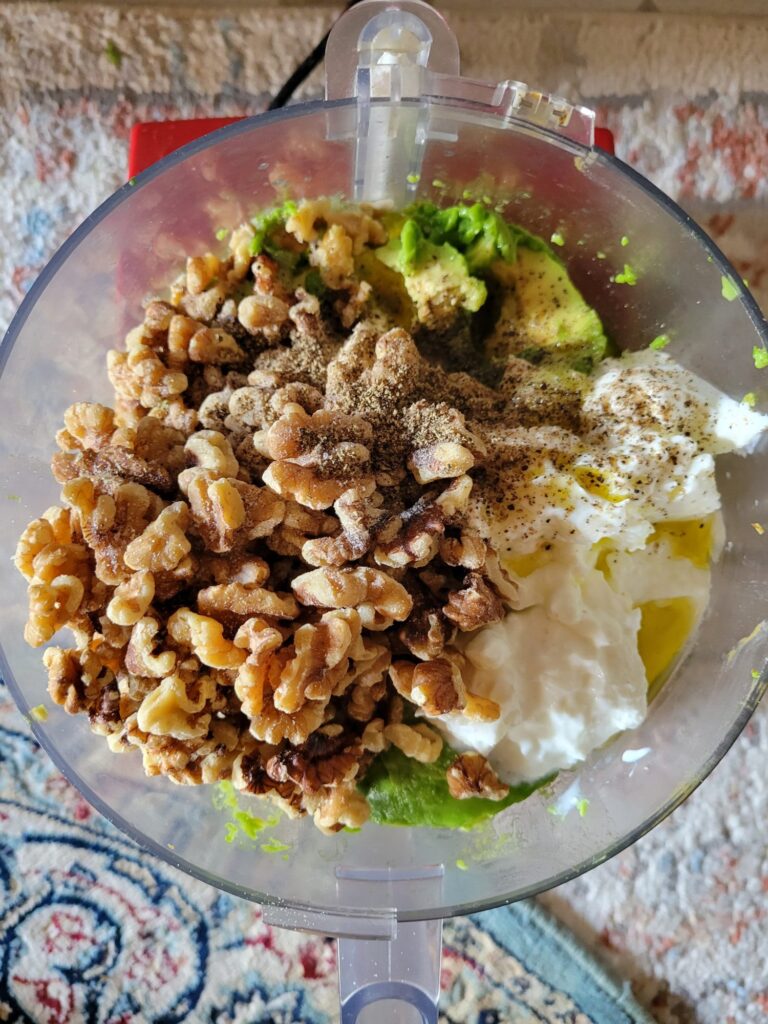 Potluck Avocado Dip w/ Greek Yogurt & Walnuts