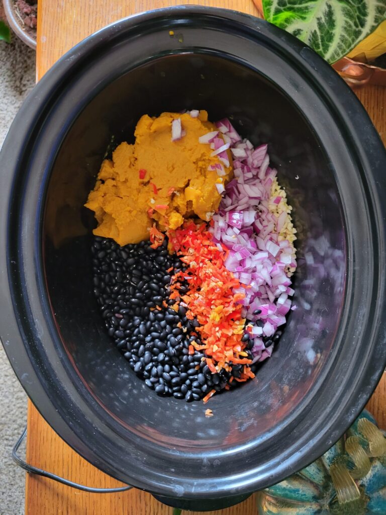 Slow Cooker Black Beans w/ Calabaza & Habaneros