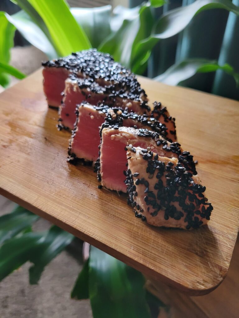 Ahi Tuna Steak w/ Tamari & Black Sesame Seeds