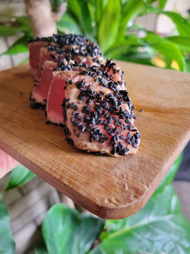Ahi Tuna Steak w/ Tamari & Black Sesame Seeds
