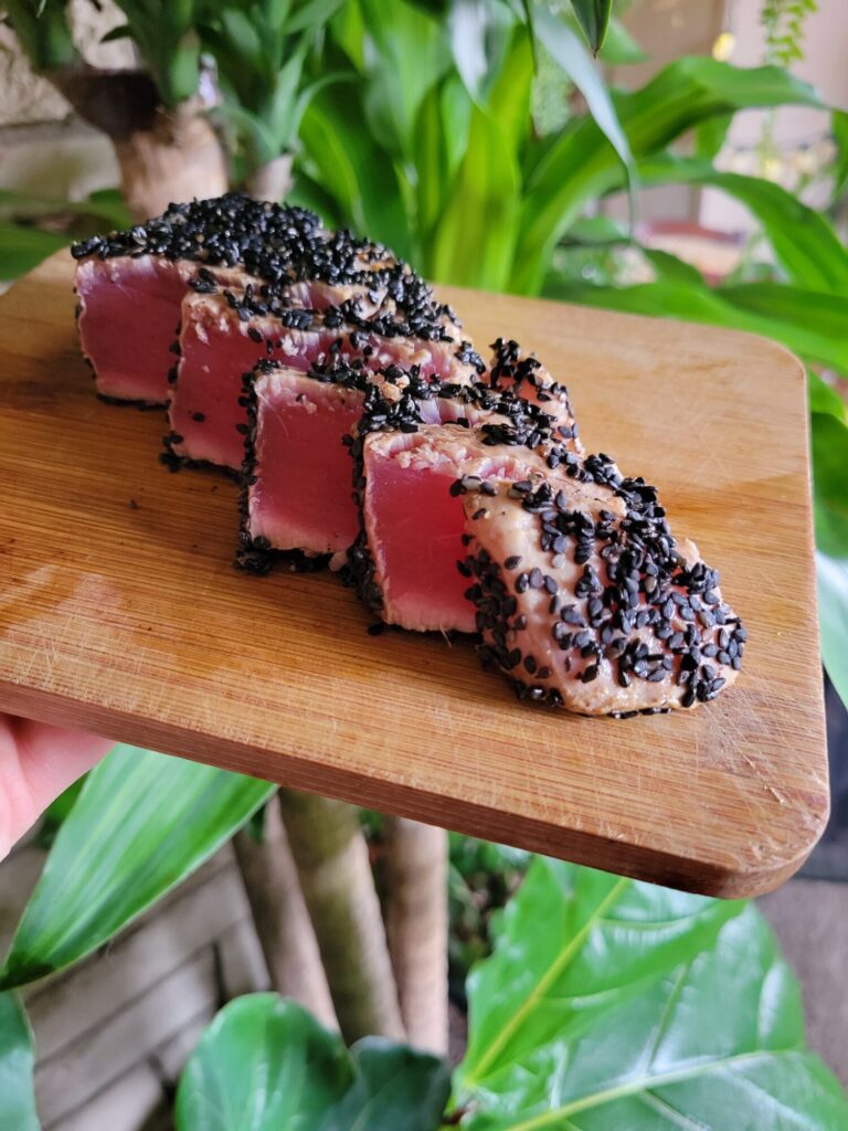 Ahi Tuna Steak w/ Tamari & Black Sesame Seeds