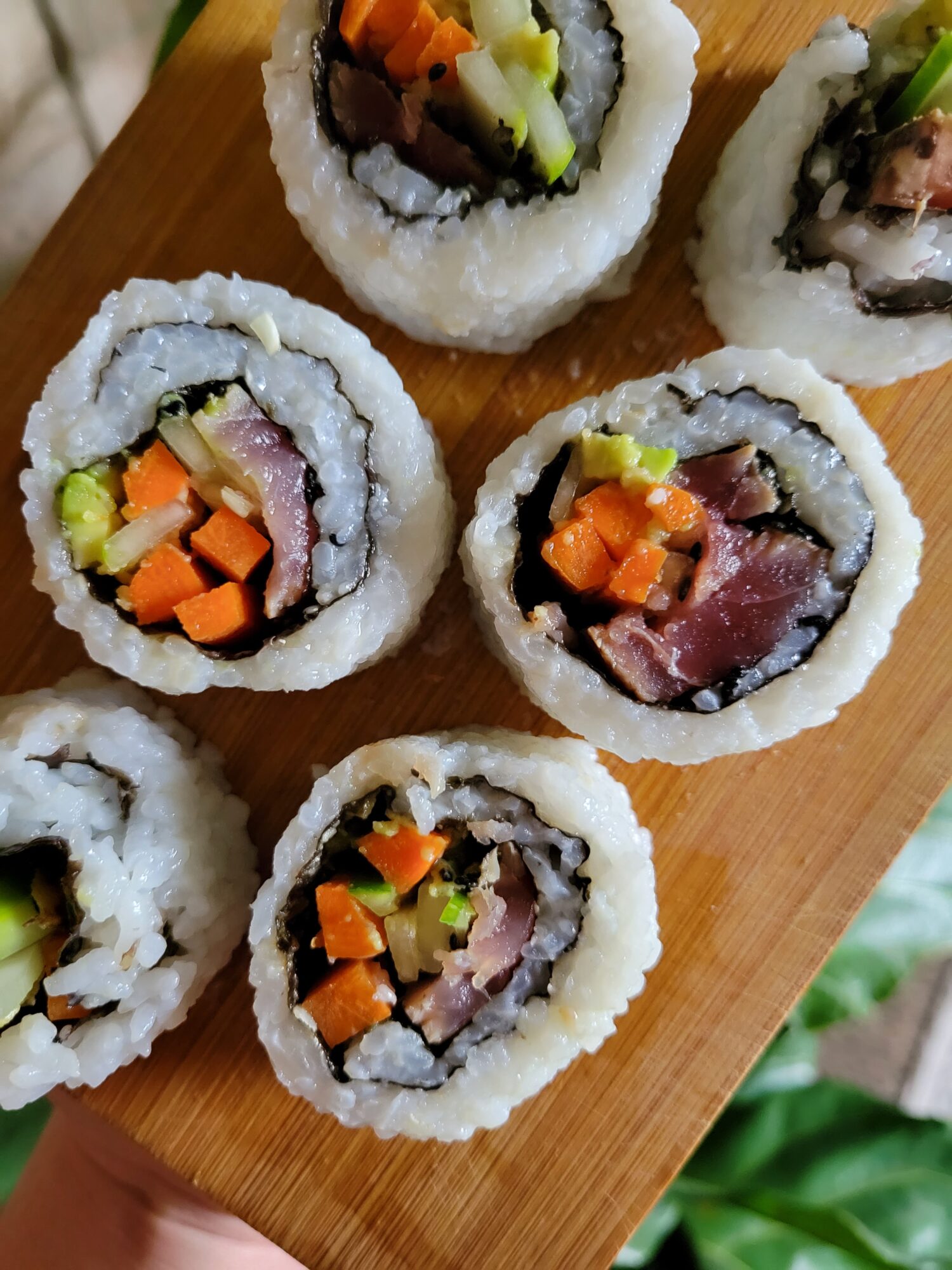 Sushi w/ Ahi Tuna, Cucumbers, Carrots, & Avocados - Catfish Out of