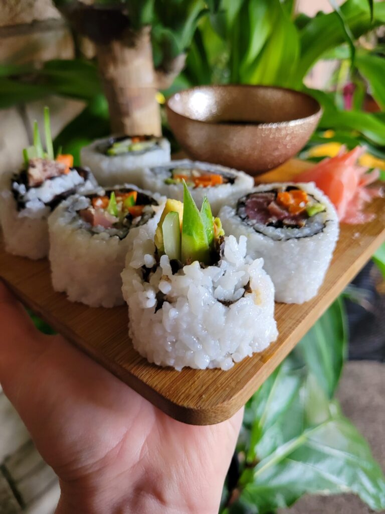 Sushi w/ Ahi Tuna, Cucumbers, Carrots, & Avocados