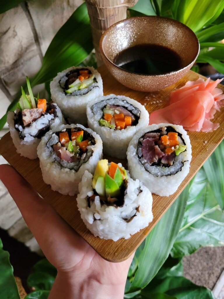 Sushi w/ Ahi Tuna, Cucumbers, Carrots, & Avocados