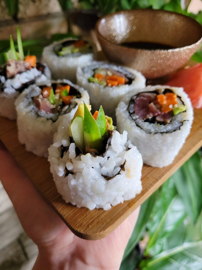 Sushi w/ Ahi Tuna, Cucumbers, Carrots, & Avocados