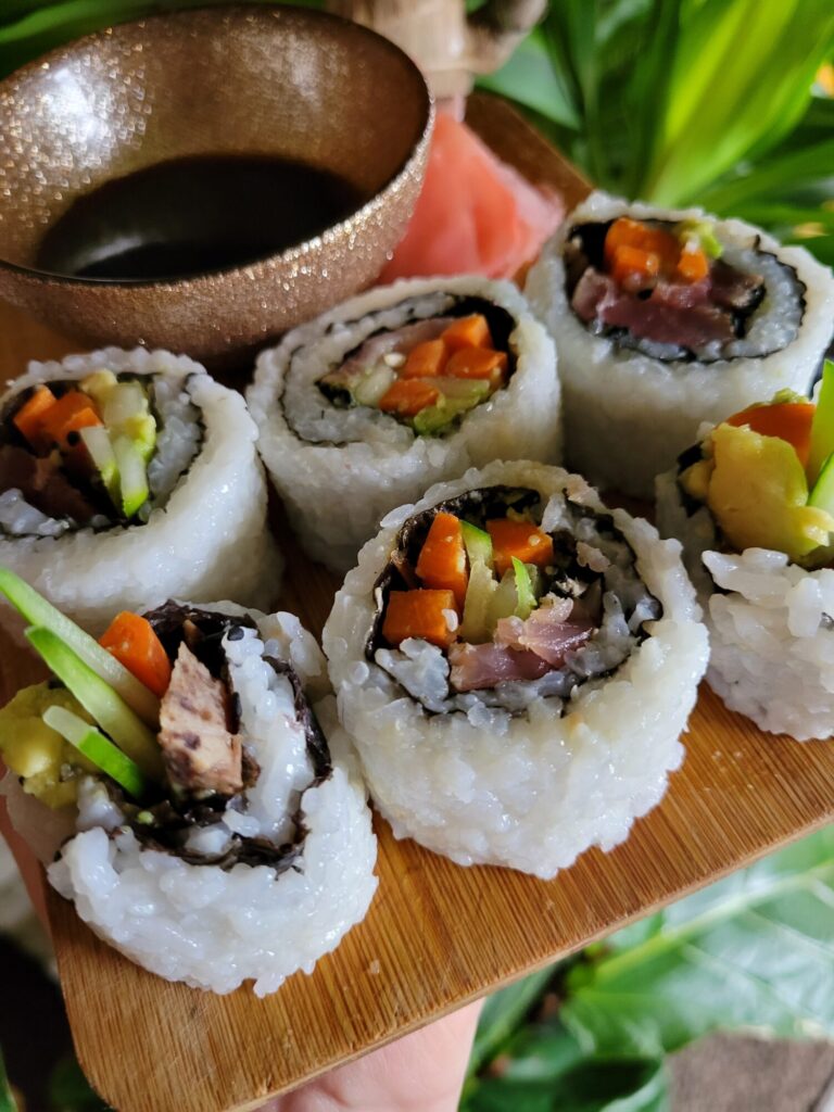 Sushi w/ Ahi Tuna, Cucumbers, Carrots, & Avocados