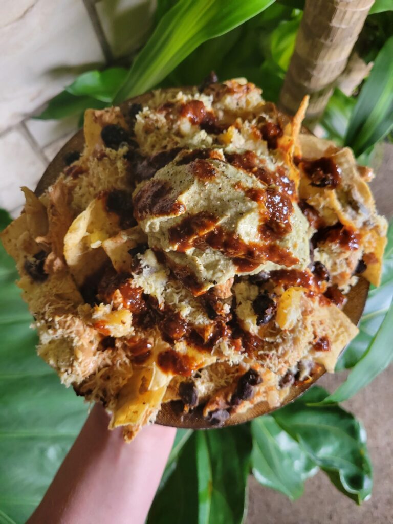 Nachos w/ Banana Truffle Quiche & Peanut Butter