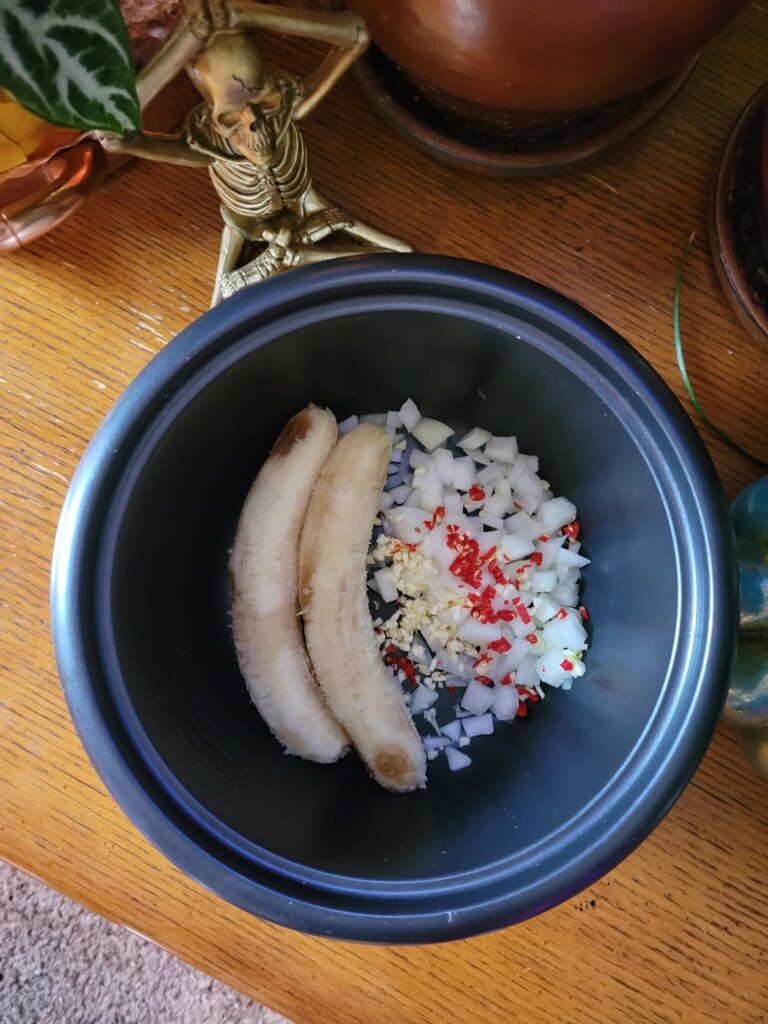 Lentils w/ Bananas, Pecans, & Thai Red Chilis