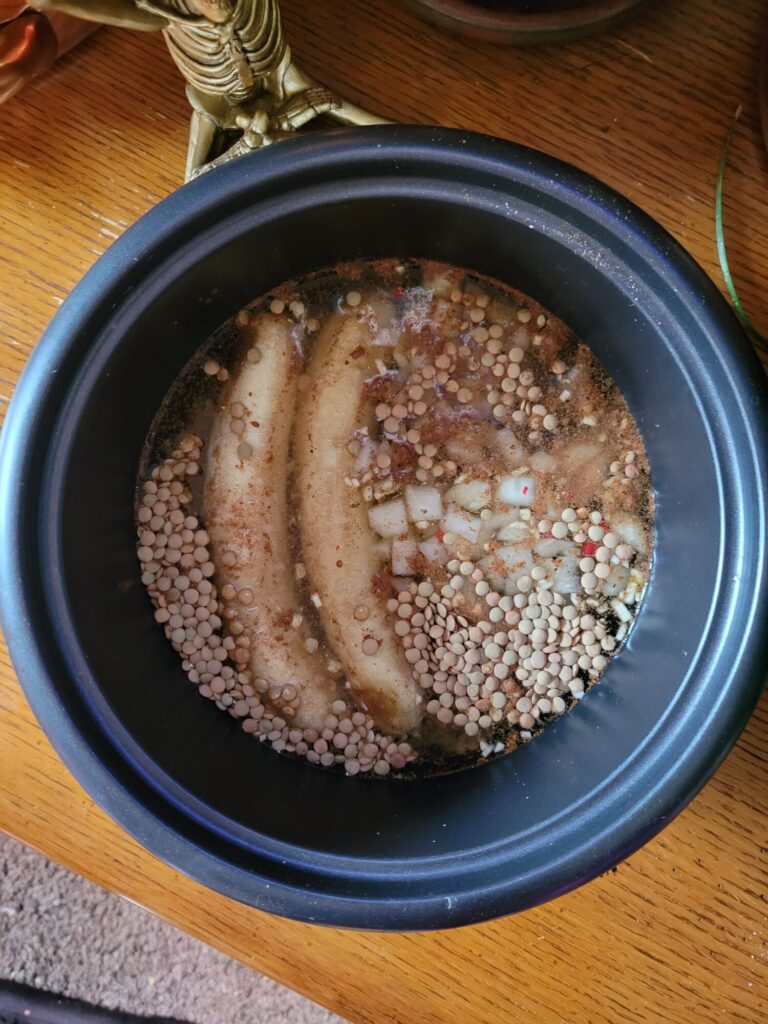 Lentils w/ Bananas, Pecans, & Thai Red Chilis