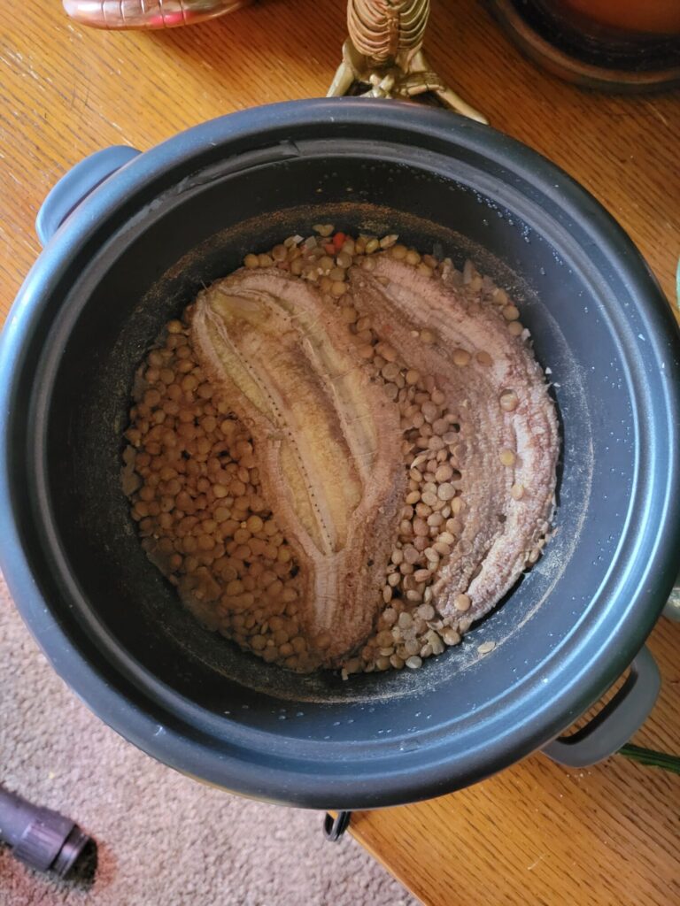 Lentils w/ Bananas, Pecans, & Thai Red Chilis