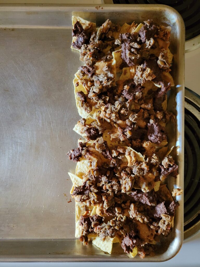 Nachos w/ Banana Lentils & Black Beans