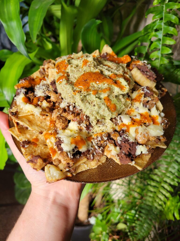 Nachos w/ Banana Lentils & Black Beans