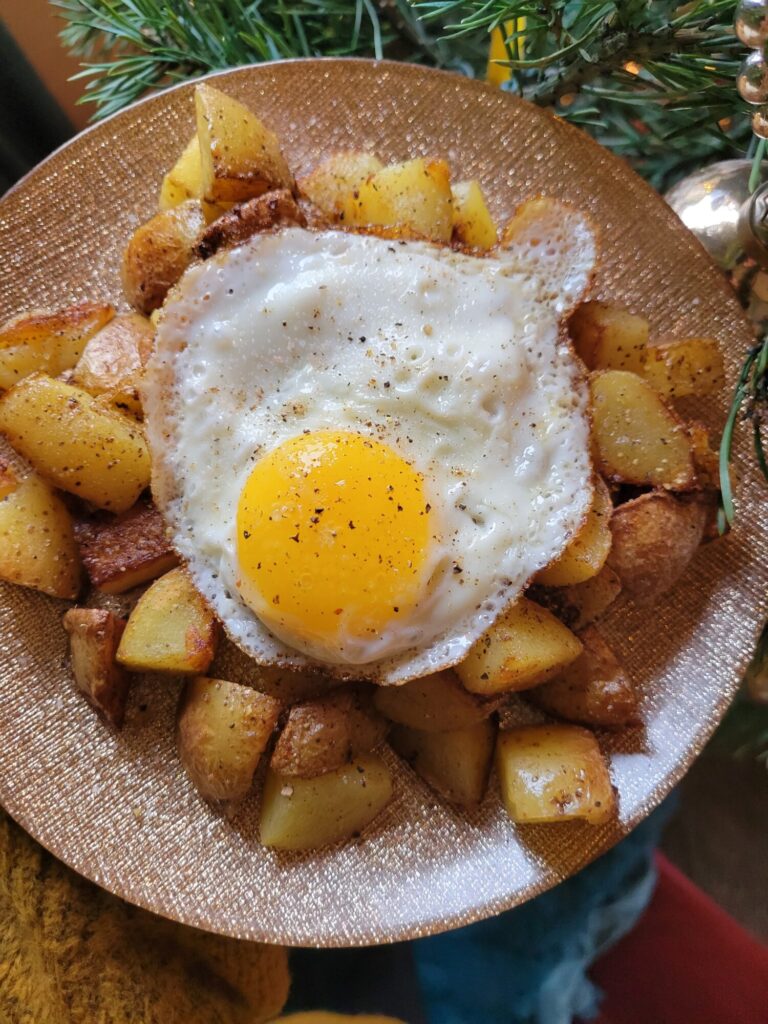 Sunny-Side-Up Eggs w/ Roasted Potatoes