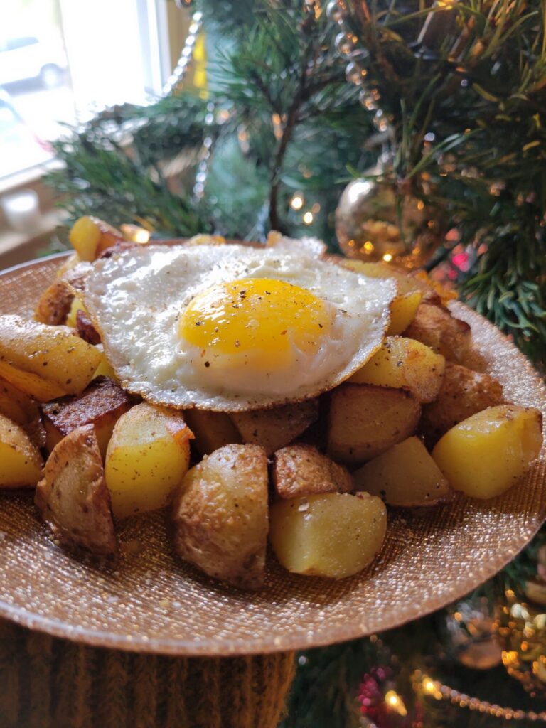 Sunny-Side-Up Eggs w/ Roasted Potatoes