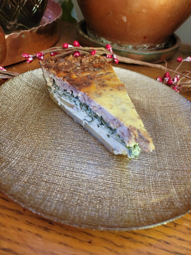 Quiche w/ Spinach, Ricotta, Pecans & White Wine