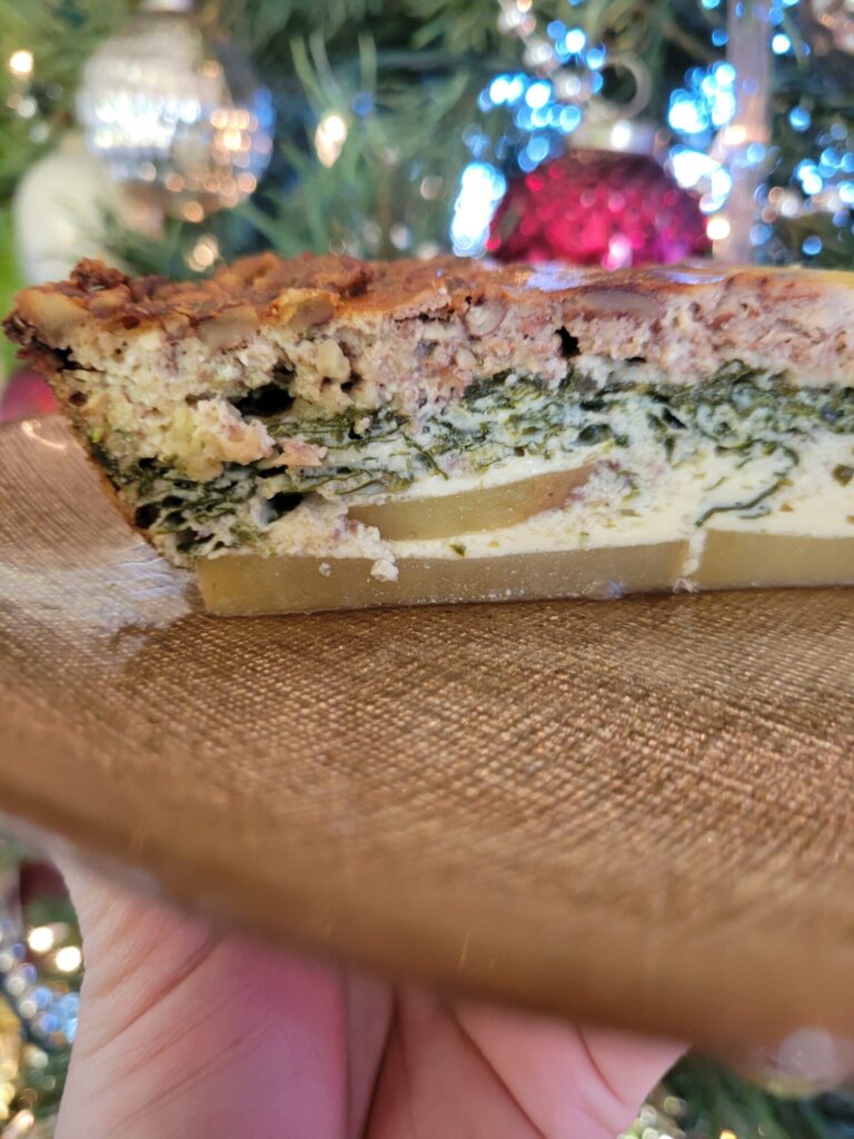 Quiche w/ Spinach, Ricotta, Pecans & White Wine