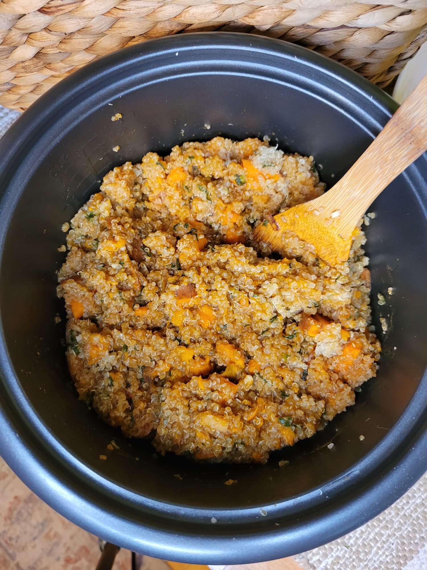 Quinoa w/ Sweet Potatoes, Spinach, & Shallots