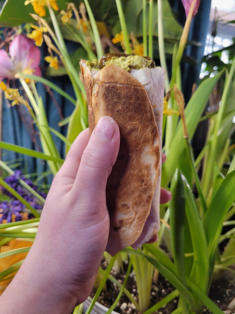 Burrito w/ Multicolored Potato Curry & Sprouts