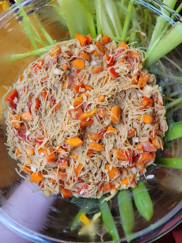 Vermicelli Salad w/ Carrots, Bell Peppers, & Scallions