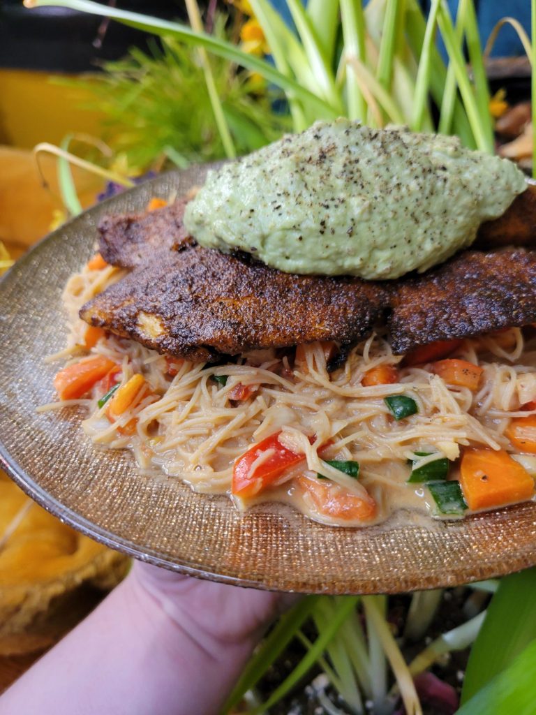 Salad w/ Blackened Tilapia, Avocado, & Vermicelli