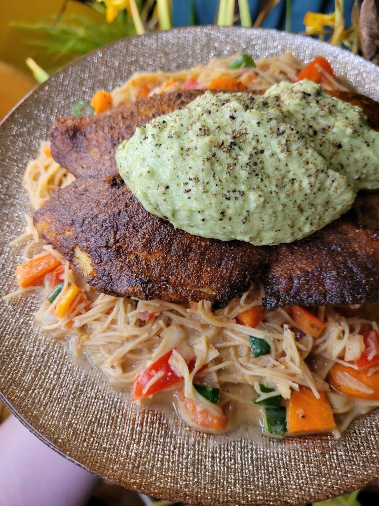 Salad w/ Blackened Tilapia, Avocado, & Vermicelli