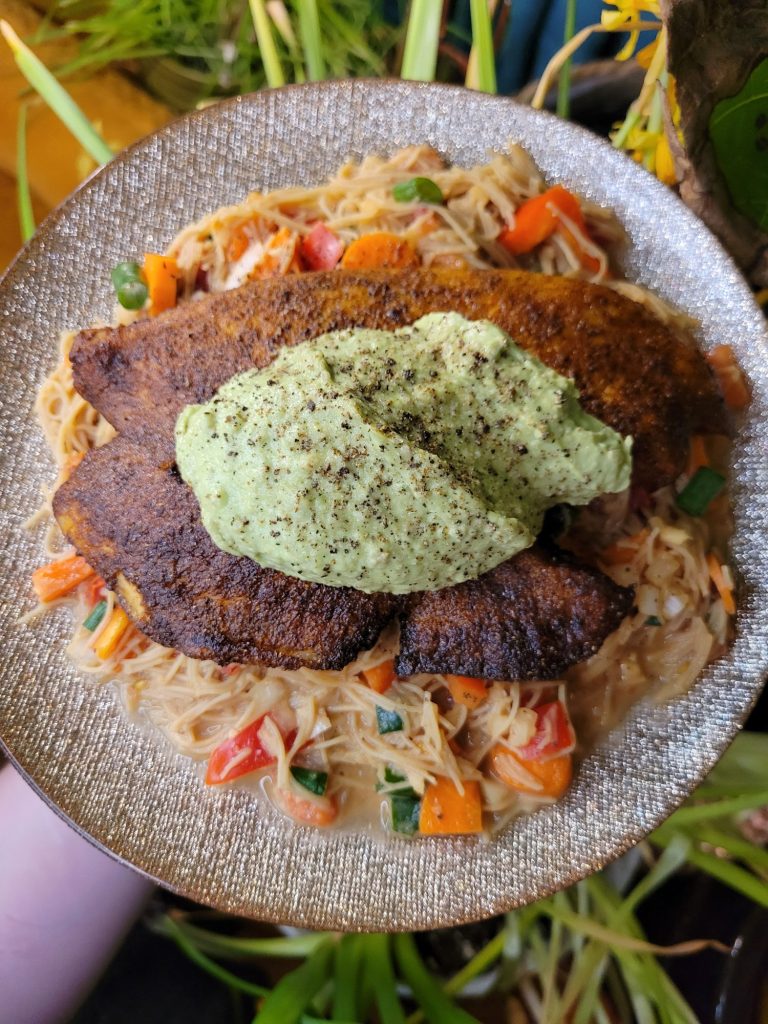 Salad w/ Blackened Tilapia, Avocado, & Vermicelli