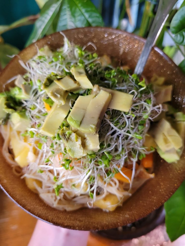Vermicelli Salad w/ Summer Squash, Avocado, & Sprouts