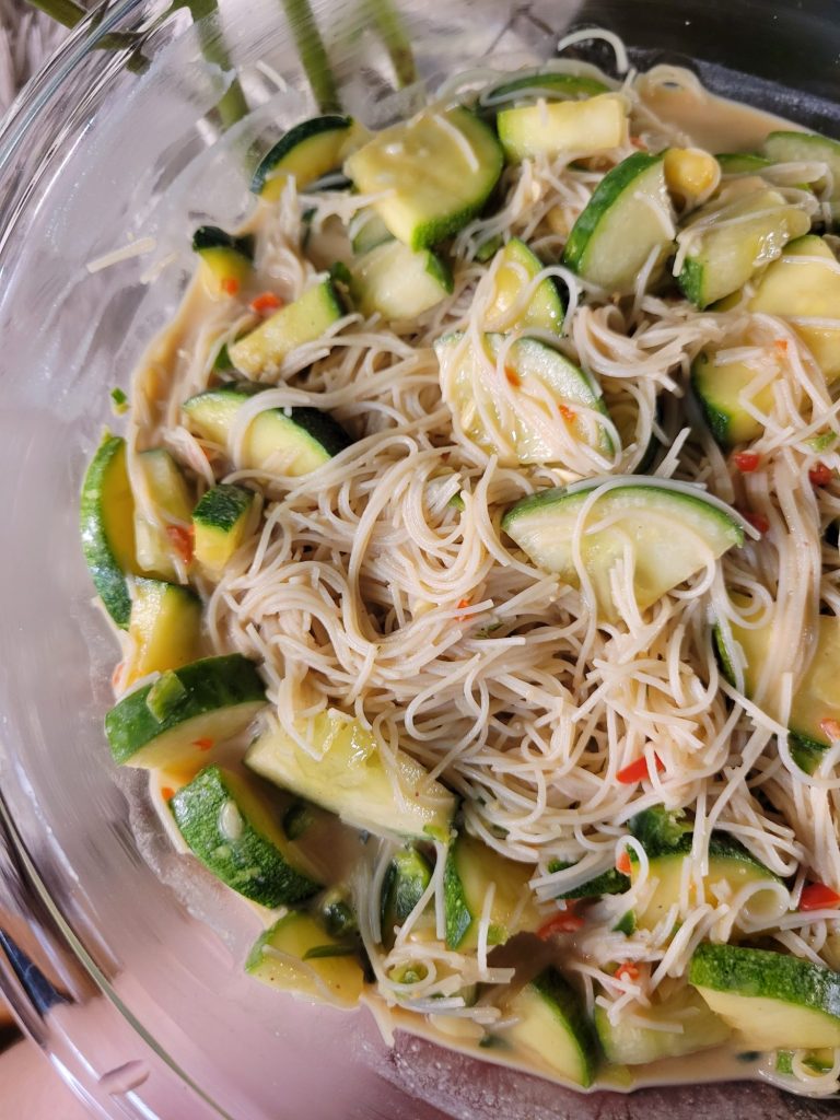 Vermicelli Salad w/ Cucumber, Zucchini, & Garden Peppers