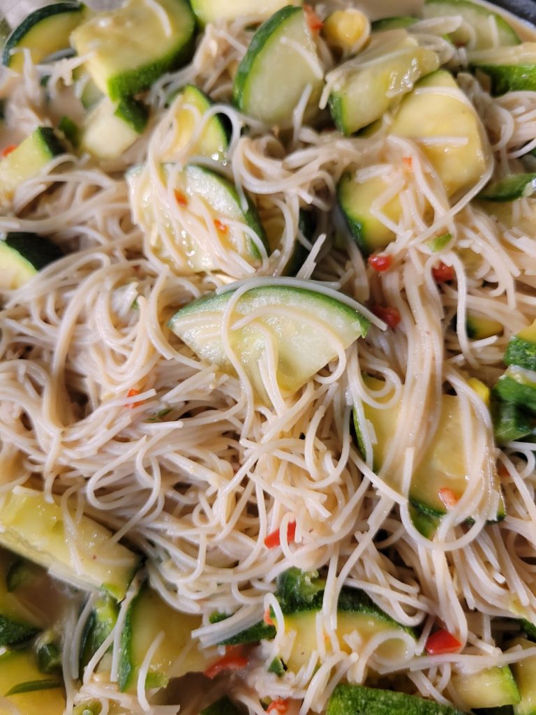 Vermicelli Salad w/ Cucumber, Zucchini, & Garden Peppers