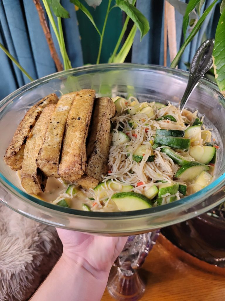 Vermicelli Salad w/ Cucumber, Zucchini, & Garden Peppers