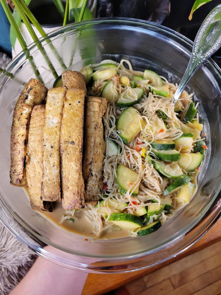 Vermicelli Salad w/ Cucumber, Zucchini, & Garden Peppers