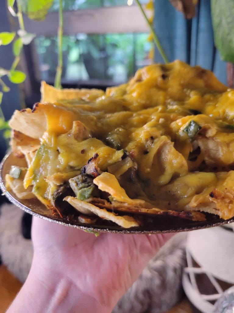 Nachos w/ Vermicelli, Cucumber, Zucchini, & Avocados