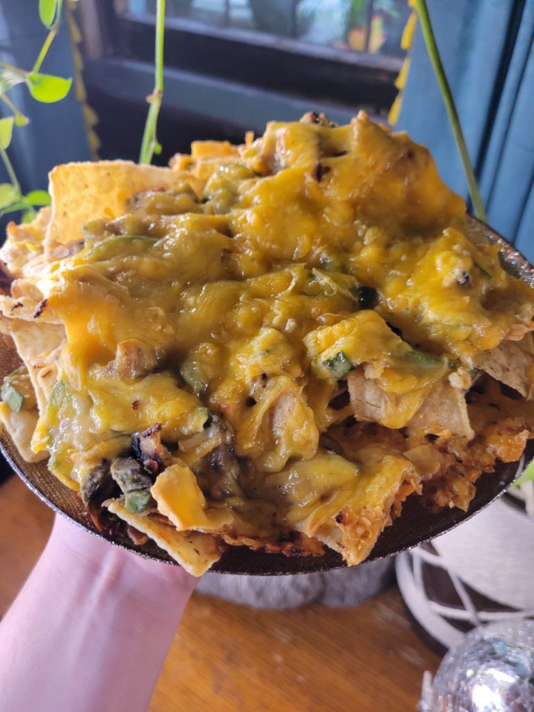 Nachos w/ Vermicelli, Cucumber, Zucchini, & Avocados